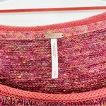 Free People  Prism Pullover Sweater Cropped Distressed Oversized Coral Combo Photo 9