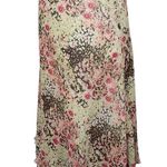 kim rogers yellow & brown ditsy floral layered midi skirt size lp Photo 2