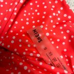 SheIn Pink Polka Dot Tie Shoulder High Waisted Swimsuit Photo 3