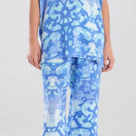 Natori Oasis Challis Pajama Set Women’s Size Small Blue Aqua Lounge Sleepwear Photo 0