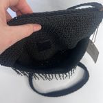 Marlo NWT Floral Embroidered Trim Beaded Fringe Crossbody Bag Square Boho Black Photo 5