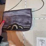 Vintage Women's Chain Strap Beaded Flap Front Shoulder Bag Purple clutch Medium Photo 10