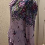 Plaza Square Vintage 2 Piece Skirt Set Purple Floral Pleated Ruffles EUC L/XL Photo 5