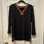 Ralph Lauren Lauren  Faux Suede Trim V-Neck‎ Top Photo 1