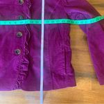 L.L.Bean 10 petite magenta button front ruffle corduroy blazer cottageco… Photo 1