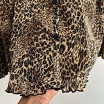 NEW 2 TOPS Choices Woman 1X Animal Print Button Up Blouse Top Accordion Brown Photo 4