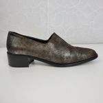 Donald J Pliner Womens Shoes Size 9 Silver Brown Embossed Slip Photo 8