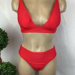 J.Crew  Red 2 Piece Bikini Swim Bathing Suit S/M Photo 0