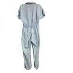 ZARA  Women’s Blue Denim Cotton‎ Linen Blend Jumpsuit Size Medium Photo 2