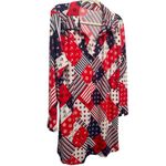 D & Co Beach Coverup Dress Patriotic Nautical USA Boat Size Large Pink Photo 1