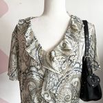 Jordan Paisley Ruffle Top, Boho, Y2K, Indie Sleaze, Vintage, 70s,‎ Festival, Hippie, XL Photo 1