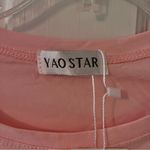 Women’s Pink Embellished Rhinestone & Pearls Oversized Short Sleeve T Photo 4