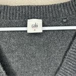 CAbi Cultured gray knit chunky pearl snap button cardigan size medium Photo 3