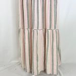 Caslon New Cabana Stripe Linen Blend Lattice Trim Tiered Maxi Dress Size Medium Photo 8