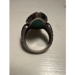 Real Turquoise Sterling Silver Ring • Marquise Statement • Size 8 Photo 4