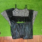 Vintage Y2K Disco Festival Retro Bell Bottoms Fringe Western Costume Set‎ Black Size undefined Photo 1