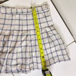 School girl beige , white and black plaid skirt Tan Photo 8