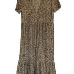 ZARA Brown Floral Midi Dress Short Sleeves Lightweight Summer Tiered Photo 0