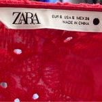 ZARA  The Marta Peach Eyelet Ruffle Poof Sleeve Midi Dress Size Small Photo 5