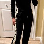 Two piece tracksuit crop jacket high waist pants track pants joggers 2 piece set Black Photo 2