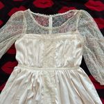 Japan Kawaii Beige Lace Floral Long Sleeve Dress S Photo 1