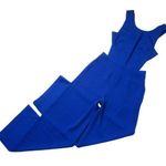 BCBGMAXAZRIA NWT BCBG MaxAzria Rossana in Royal Blue Satin Wide Leg Cutout Jumpsuit 0 x 32 Photo 0