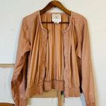 Anthropologie Hei Hei Hilltop Bomber Clay Pink Zip Up Linen Lightweight Jacket Photo 4