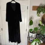 Olivia Von Halle x Disney Maleficent Shillingford Velvet Wrap Maxi Dress Size S‎ Black Photo 1