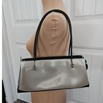 Beijo Beige And Black Patent Leather Shoulder Bag Purse Retro 90's Photo 0