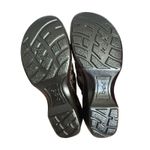 b.ø.c Brown Leather Buckle Clog Mules Embossed Strap Studded Comfort Shoes 8M Size 8 Photo 6