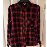 Woolrich  Red Black Plaid Flannel Wool Button Up Shirt Tagged Women’s XXL Cotton Photo 4