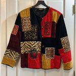 Vtg Allure Boutique Patchwork Painted Design Corduroy Jacket Photo 0