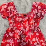 Torrid Midi Cotton Clip Dot Lace Up Smocked Dress Shady Rose Size 1X Boho Relax Photo 5