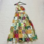 New with defects Alemais Hattie One Shoulder Silk Blend Patchwork Midi Dress 6 Photo 4