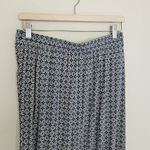 Max Studio Geo Print A-Line Maxi Skirt Size M Drawstring Blue Teal Boho Photo 4