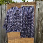 Silk Diamond Piped Edge Pajama Set XXL Red Photo 1