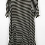 Charlotte Russe Short Sleeve Mock Neck Striped Dress Black Gray M Photo 0