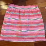 J.Crew  Linen Pink Stripe Sidewalk Skirt Vacation Preppy Coastal Twee Summer Photo 5