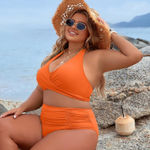 Blooming Jelly Orange Halter Bikini Set Photo 0