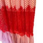 AQUA  Lace Appliqué Polka Dot Maxi Dress Womens Small Coral White Feminine Dainty Photo 7