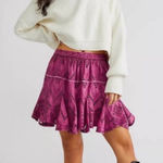 Free People Serenity Eyelet Mini Skirt Skort in Dreamy Mulberry Size Medium Photo 0