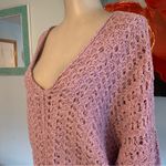 Free People  Best Of You Sweater Womens V-Neck Purple Lilac Open Knit M Medium Photo 1