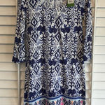 Lilly Pulitzer Lily Pulitzer Blue And White Ocean‎ Ridge Cotton Dress Size Small Photo 0
