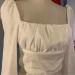 Princess Polly  Women's 'ARIAH' White GINGHAM LONG SLEEVE Crop  TOP Sz 4 S Small Photo 2