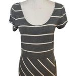 Tommy Bahama Dress Maxi Jersey Stretch Knit Mixed Stripe Short Sleeve Gray Small Photo 2