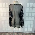 Inc international Concepts Black Mesh Embroidered Long Bell Sleeve Blouse Sz 2X Photo 5