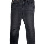 ZARA  Black Distressed Shark Bite Hem Jeans 4 Photo 0