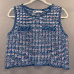 ZARA pastel tweed Knit Top sweater feminine preppy cute coquette medium Photo 0