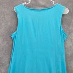 Chadwick's  Blue Sleeveless Pleat Flare Midi Long Boho Cotton Dress Large Photo 4