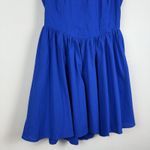 Lele Pierce Mini Dress Large Blue Scoop Neck Open Back Bow Summer Party‎ NWT Photo 2